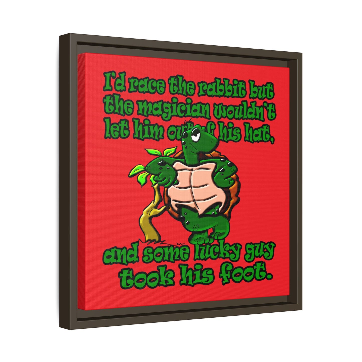 turtle race - framed canvas art (red)