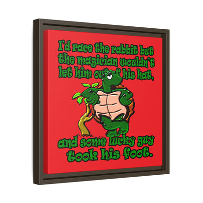 turtle race - framed canvas art (red)