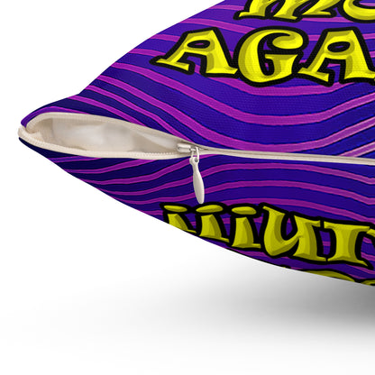 shoot the moon again - Spun Polyester Square Pillow - (purple wave)