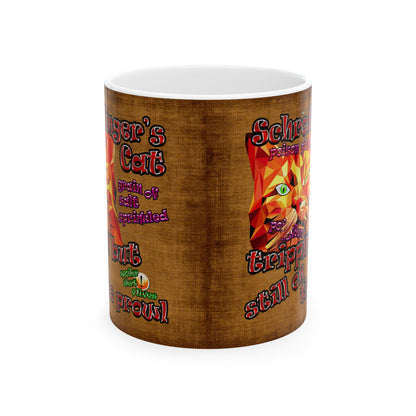 schrodinger's cat - White Mug (brown papyrus)