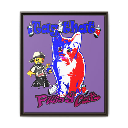 tag that - framed canvas art (light purple)