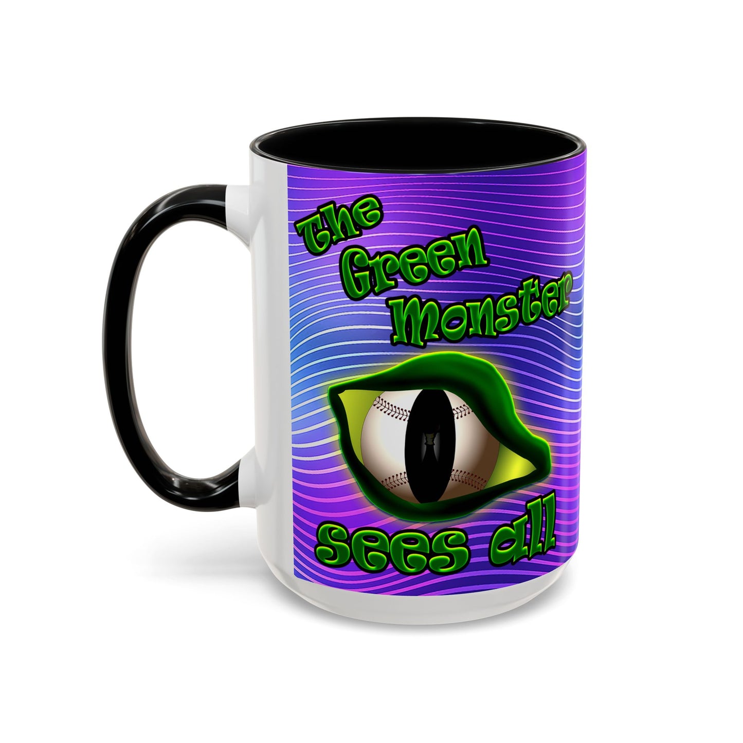 green monster - Accent Mug (purple wave)