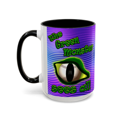 green monster - Accent Mug (purple wave)