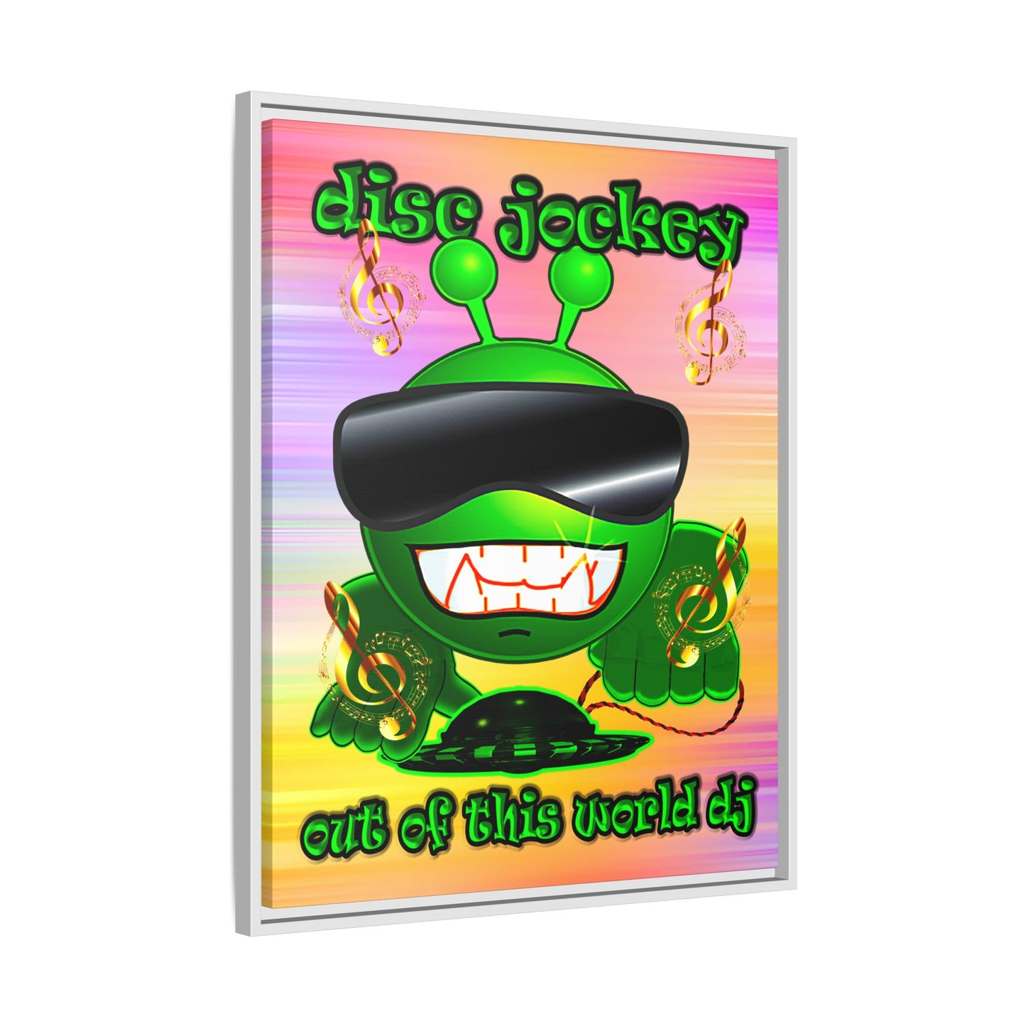 disc jockey - framed canvas art (color blur)