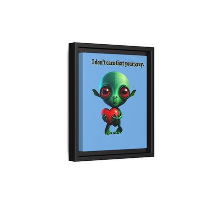 I don't care that your grey - framed canvas art (light blue)