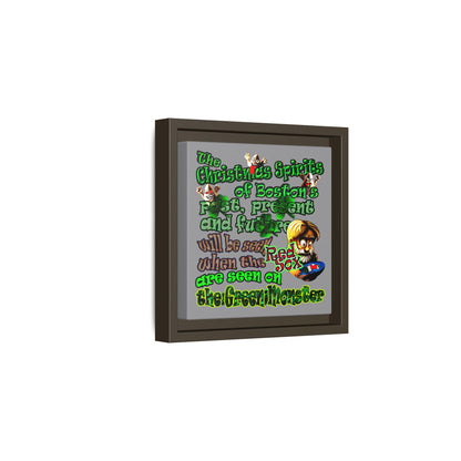 christmas spirits of boston - framed canvas art (grey)