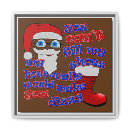 santa's shoes - framed canvas art (brown)