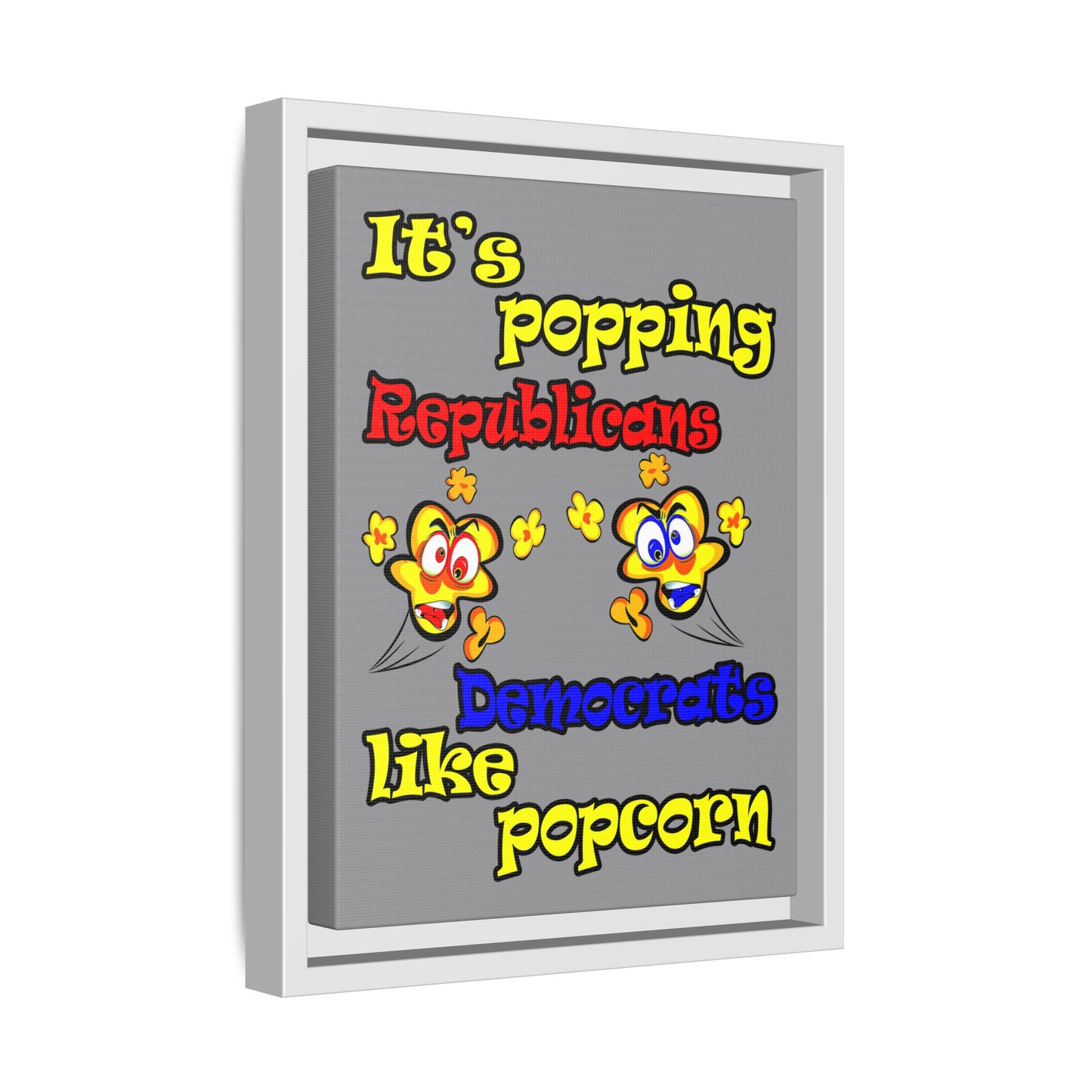 popping like popcorn - framed canvas art (grey)