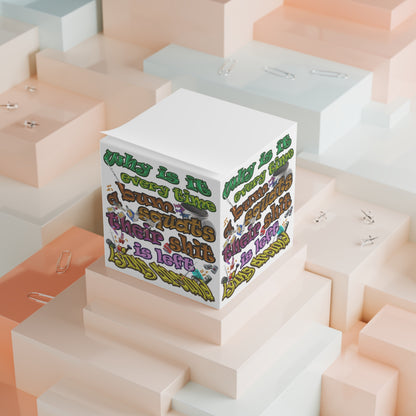the bum's shit - note cube (white)
