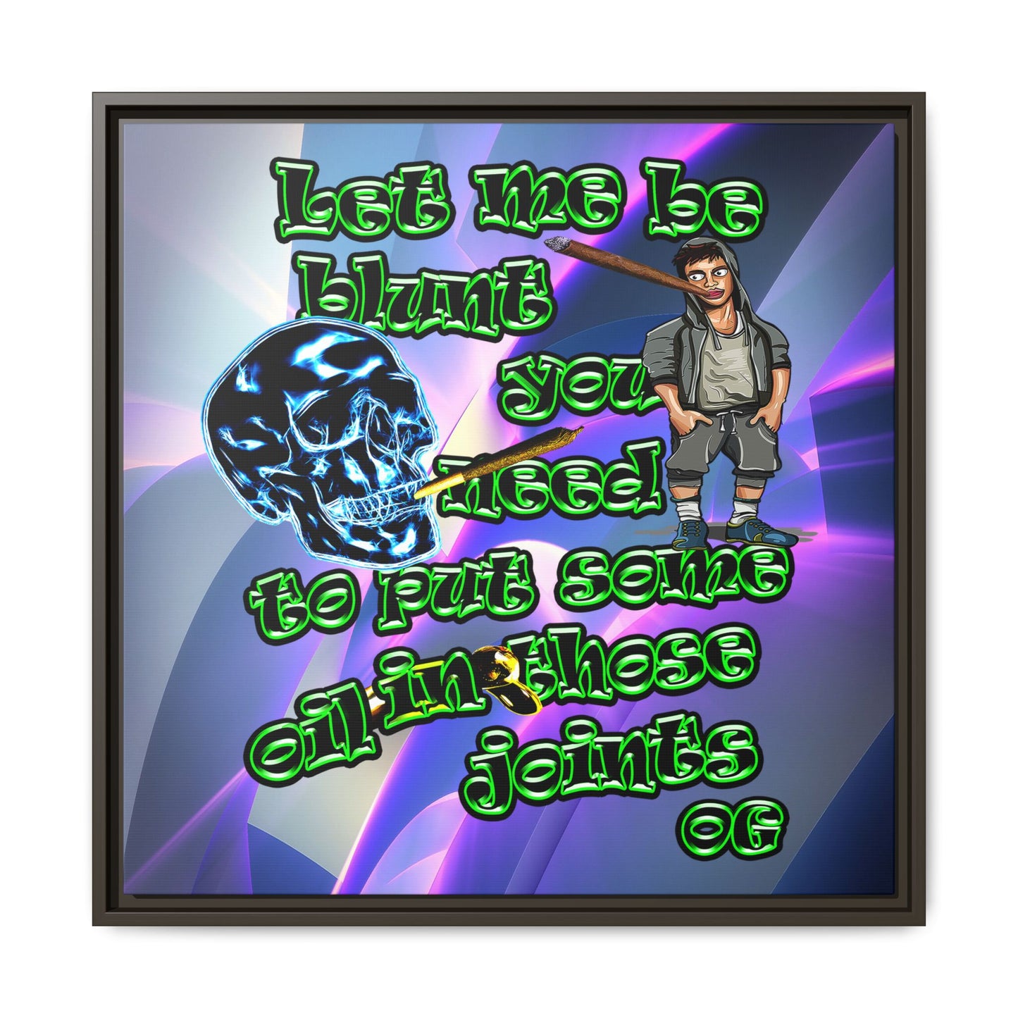 og - framed canvas art (grey-pink wave)