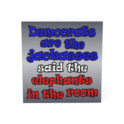donkeys and elephants - note cube (brushed nickel)