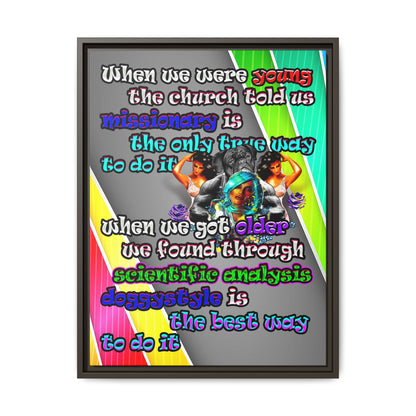 doggystyle - framed canvas art (rainbow split)