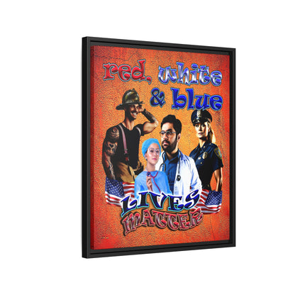 rw&b lives matter - framed canvas art (burnt orange)