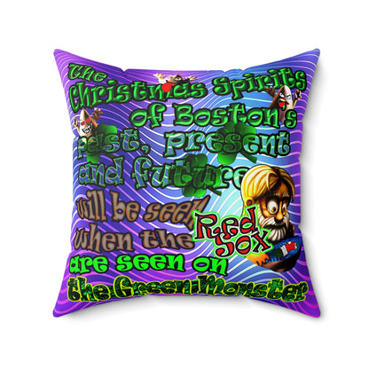 christmas spirits of boston - Faux Suede Square Pillow - (purple wave)