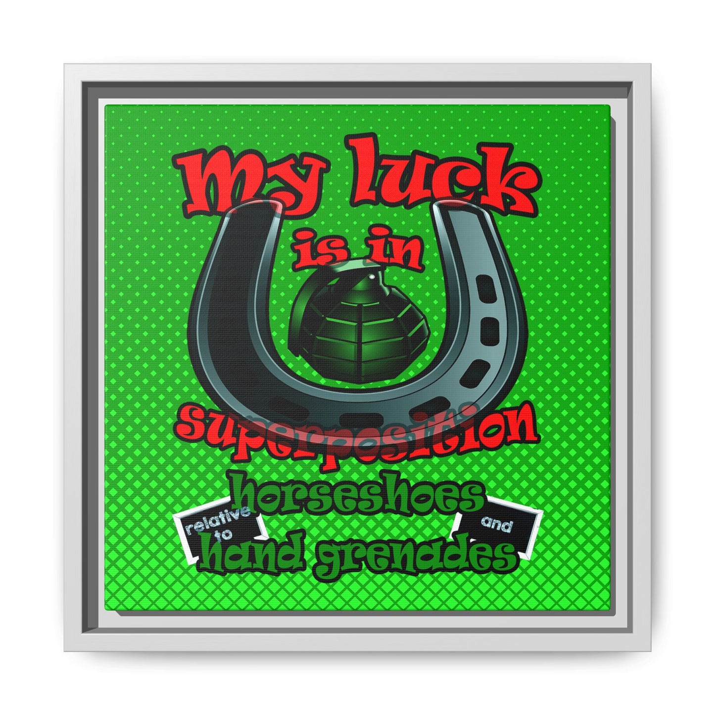 my luck - framed canvas art (logo green)