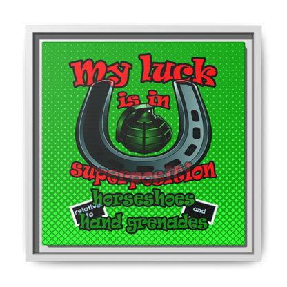 my luck - framed canvas art (logo green)