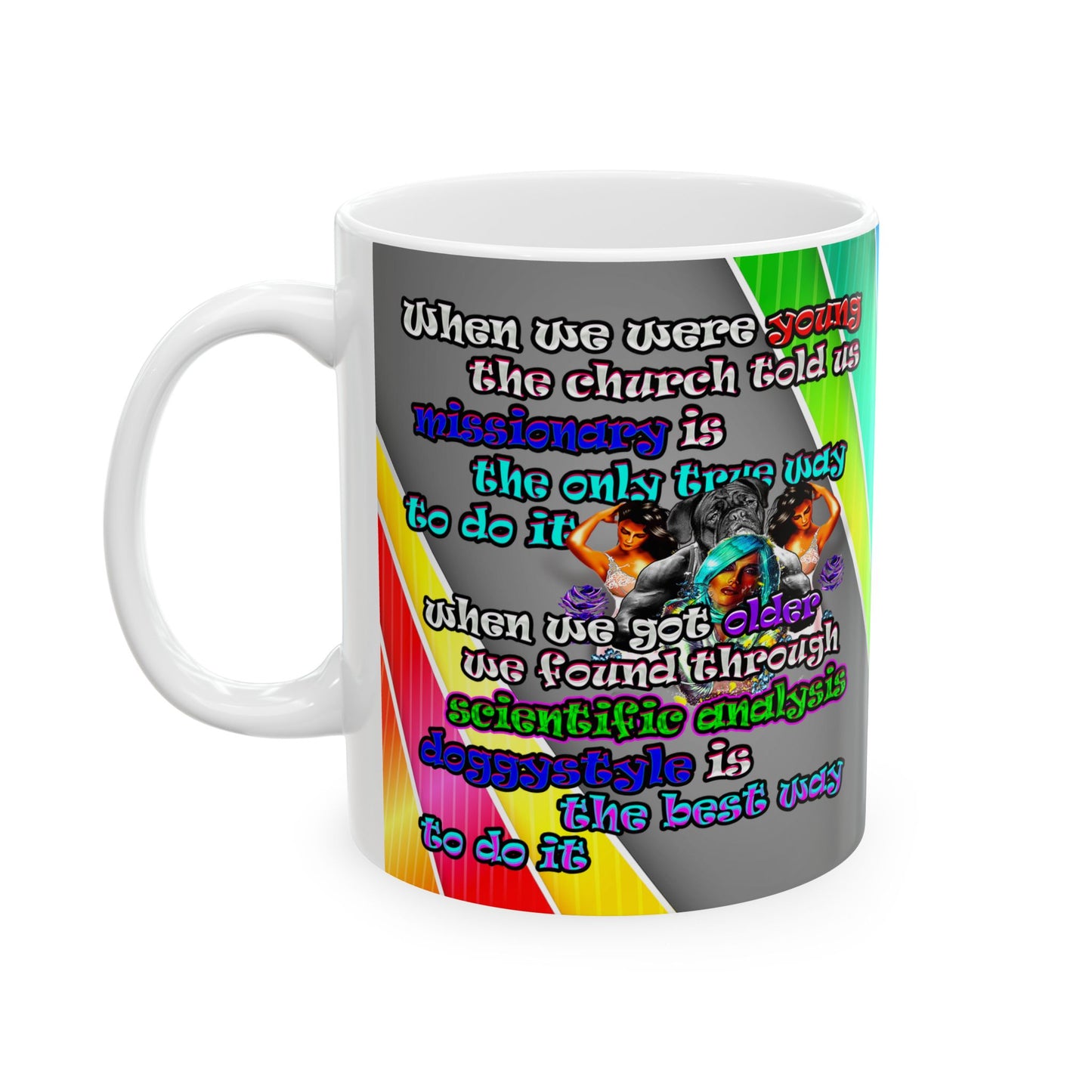 doggystyle - White Mug (rainbow split)