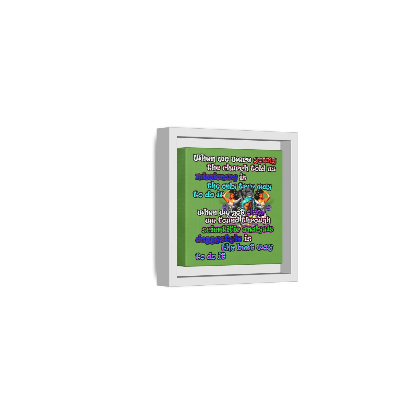 doggystyle - framed canvas art (green)