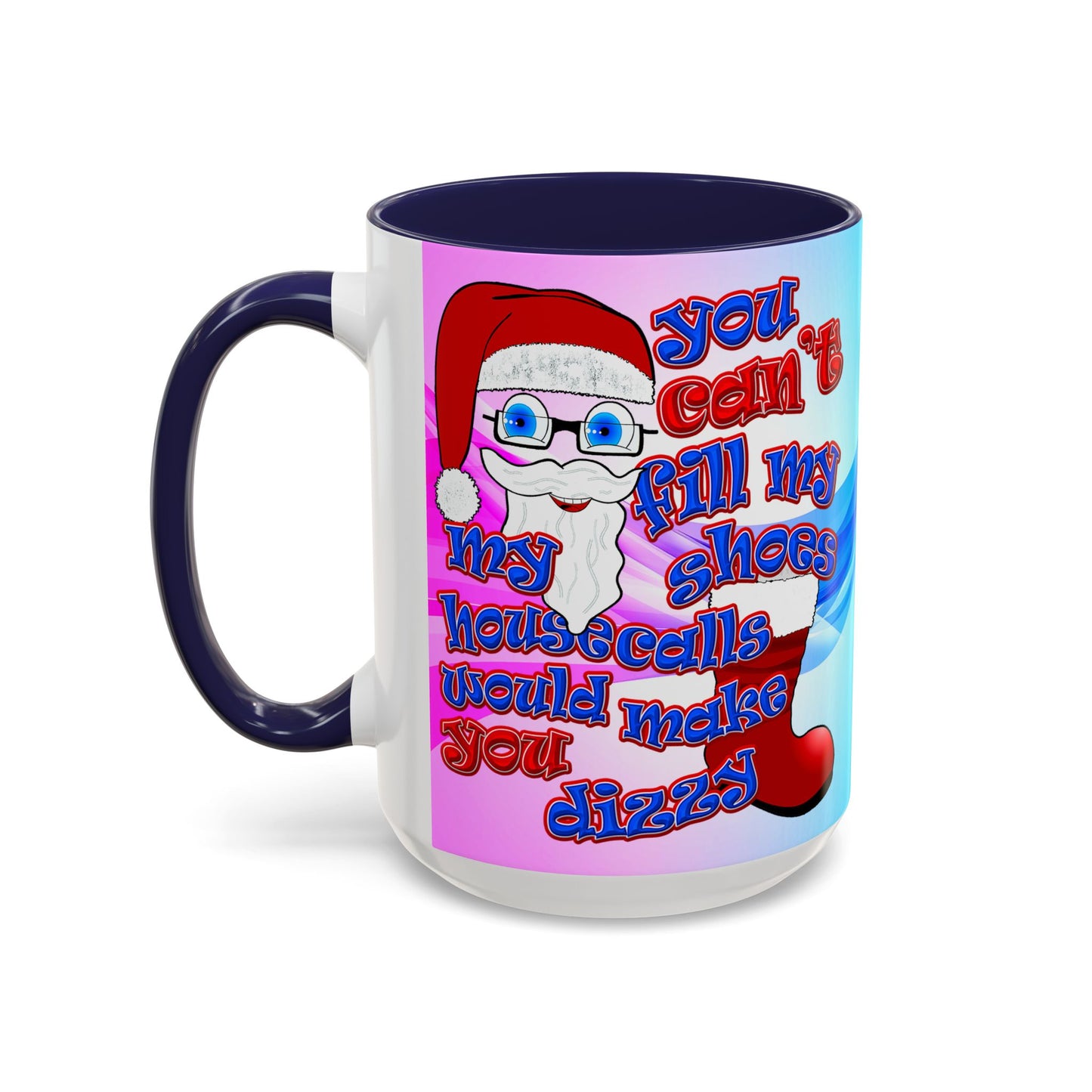 santa's shoes - Accent Mug (light blue-pink wave)