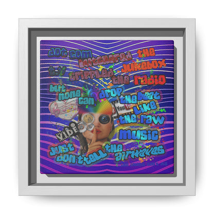drop the beat - framed canvas art (purple wave)