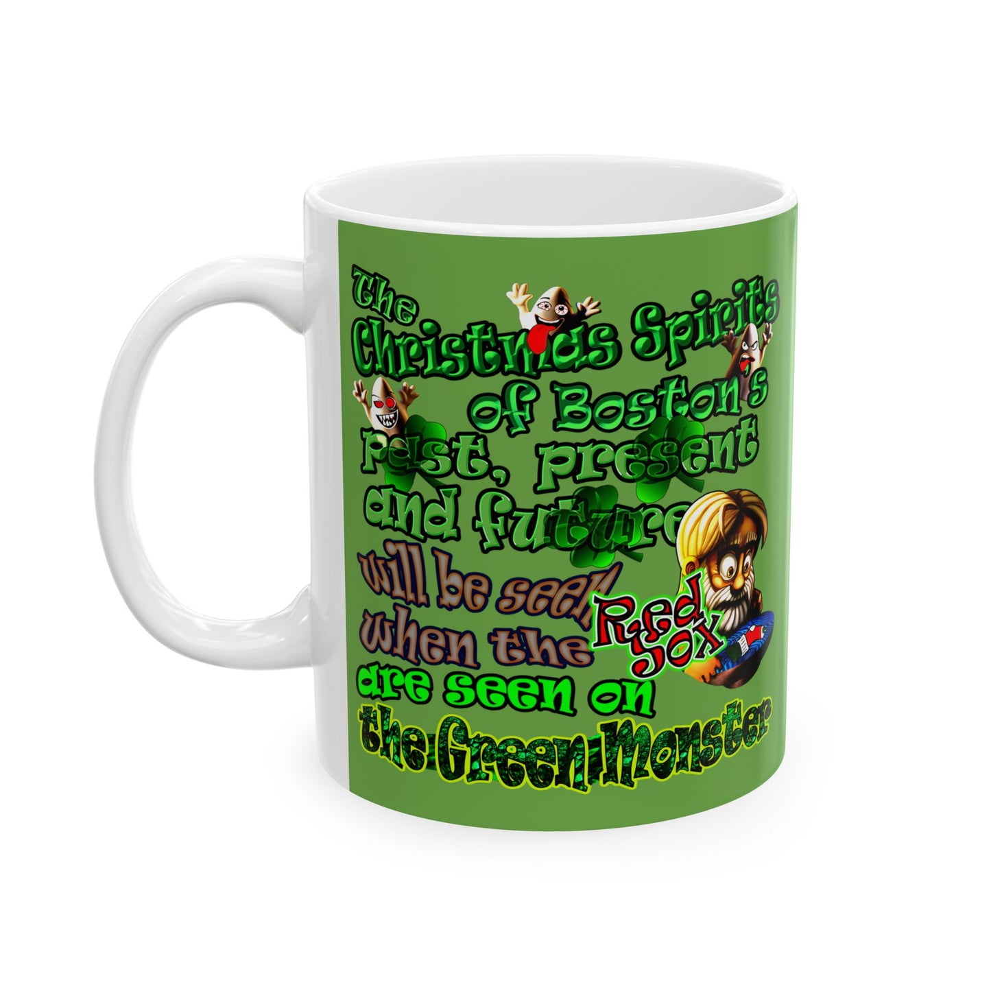 christmas spirits of boston - White Mug (green)