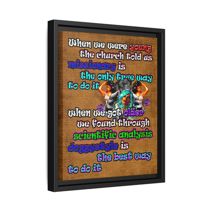 doggystyle - framed canvas art (brown papyrus)