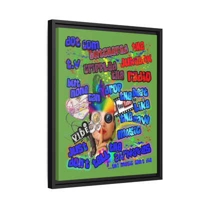 drop the beat - framed canvas art (green)