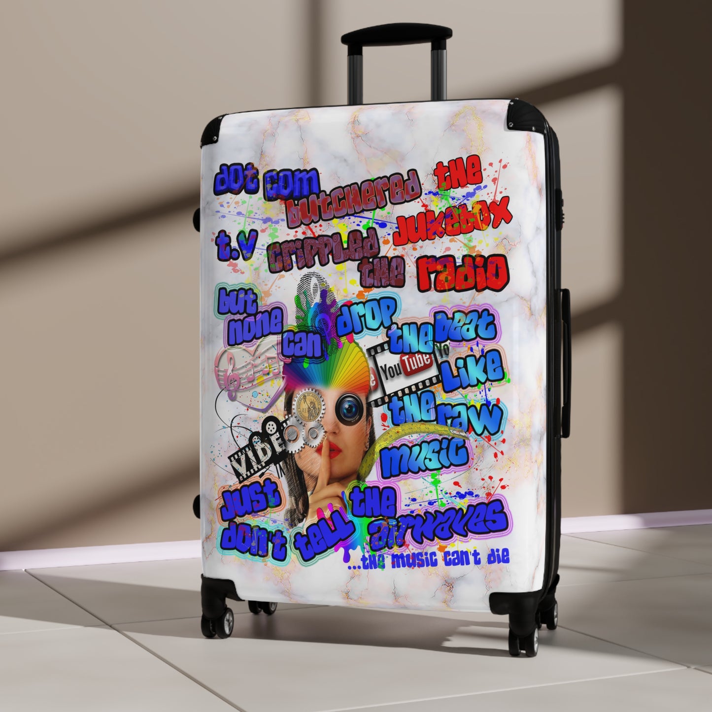 drop the beat - Suitcase (white marble)