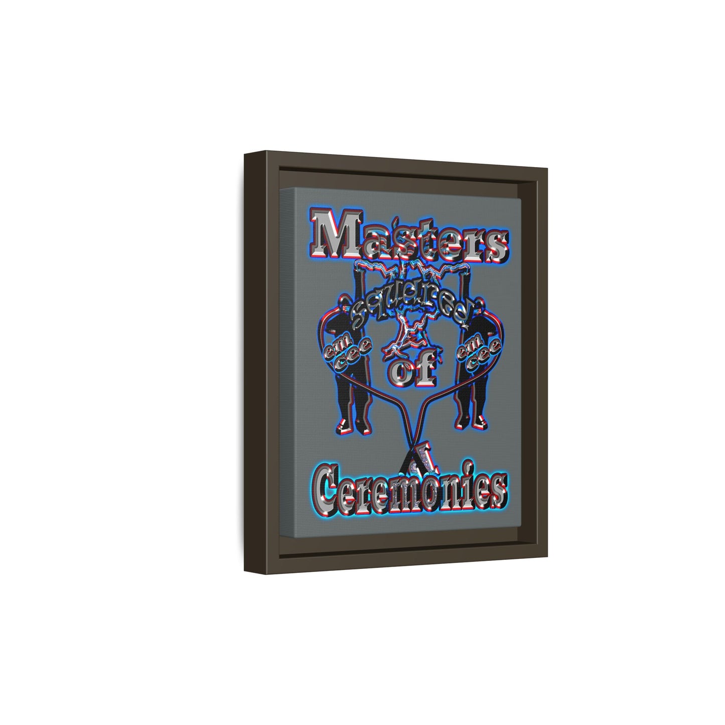 em cee squared - framed canvas art (dark grey)