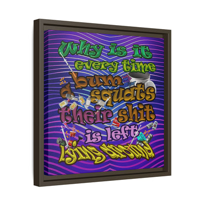 the bum's shit - framed canvas art (purple wave)