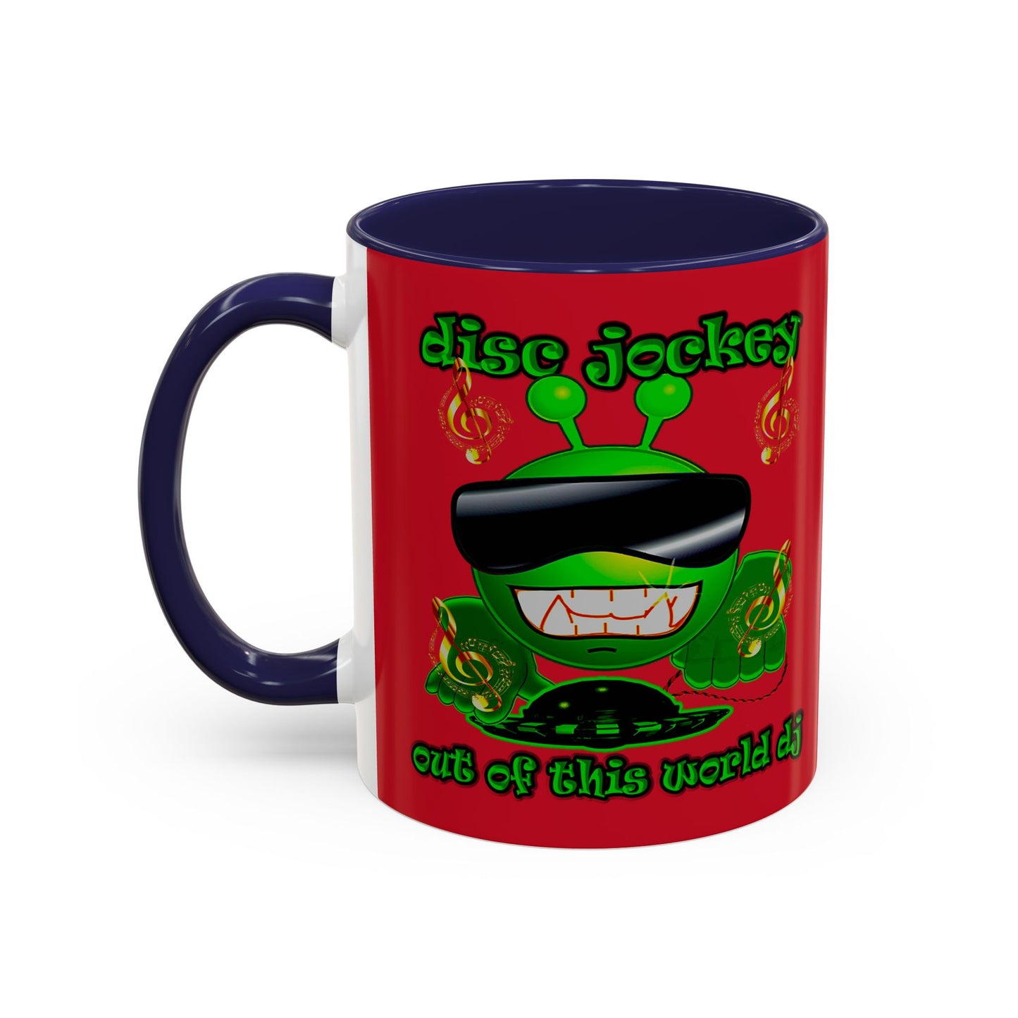 disc jockey - Accent Mug (dark red)