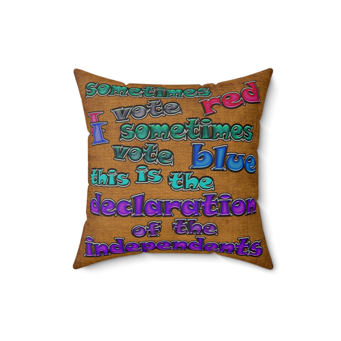 declaration of the independents - Faux Suede Square Pillow - (dichromatic brown papyrus)