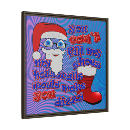 santa's shoes - framed canvas art (light blue-purple wave)
