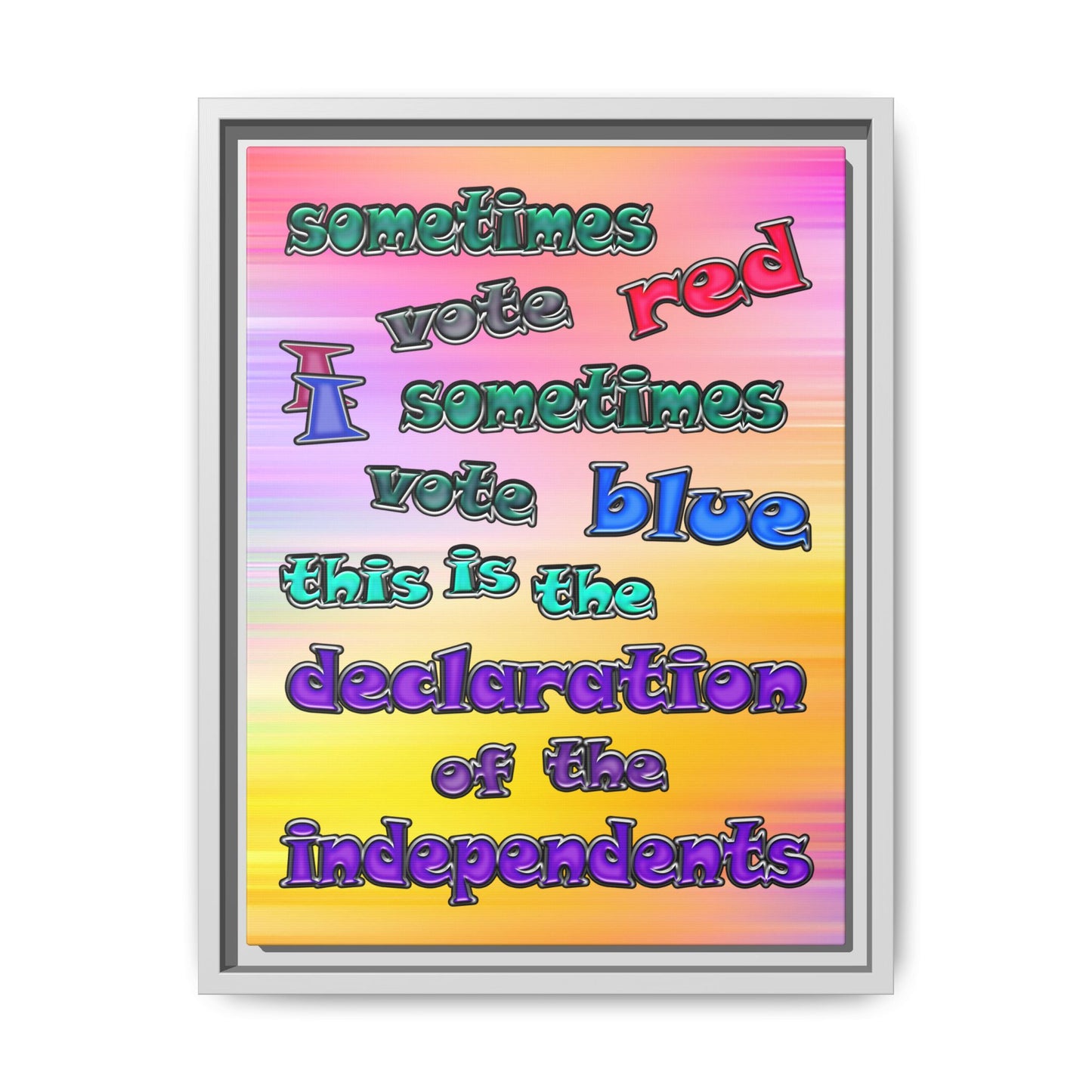declaration of the independents - framed canvas art (color blur)