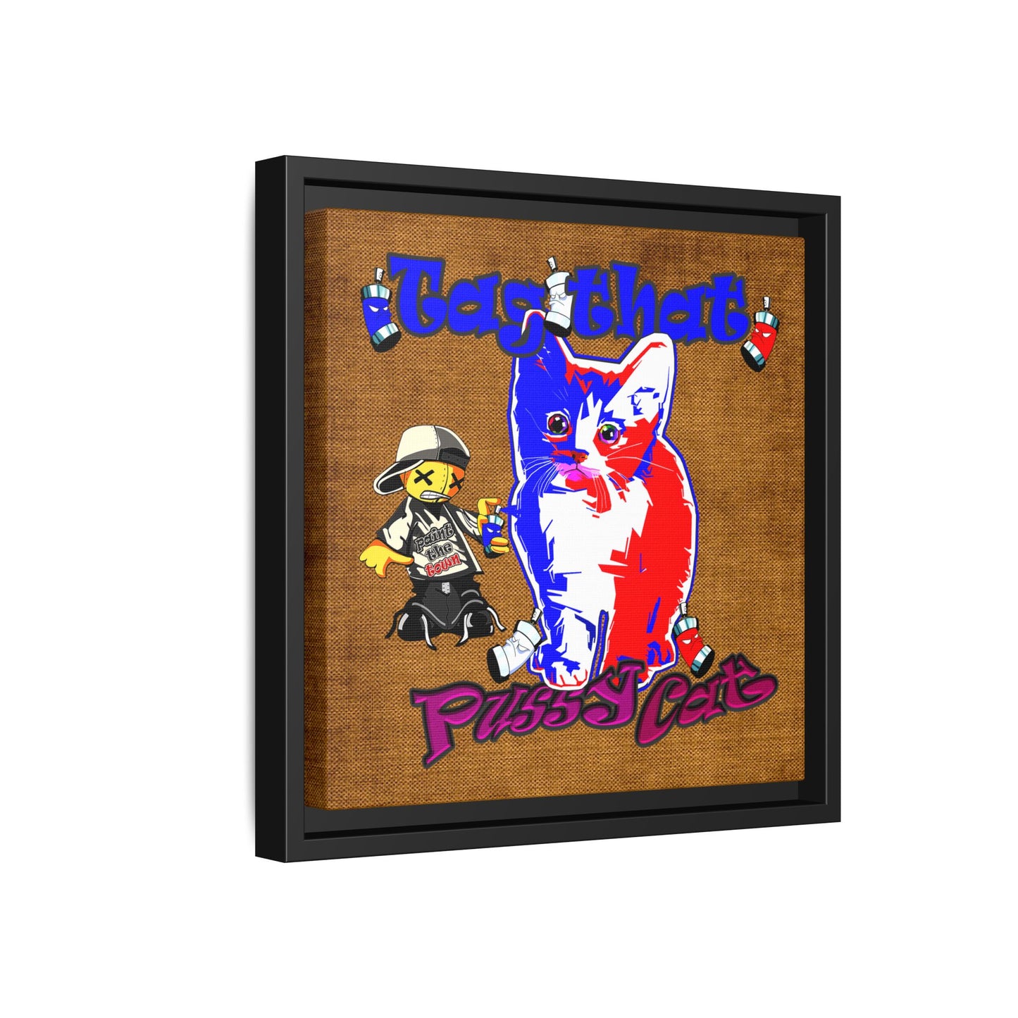 tag that - framed canvas art (brown papyrus)