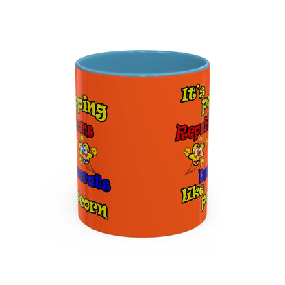 popping like popcorn - Accent Mug (orange)