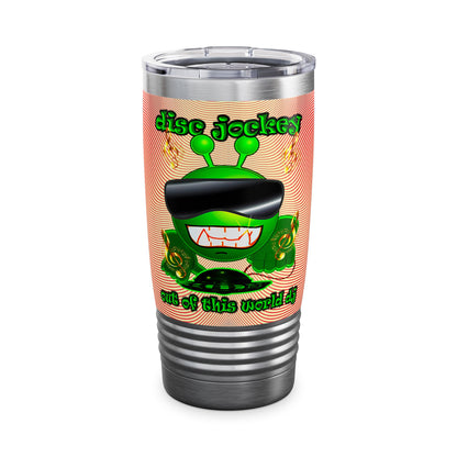 disc jockey - Ringneck Tumbler, 20oz (yellow-orange wave)