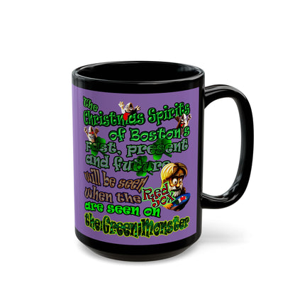 christmas spirits of boston - Black Mug (light purple)