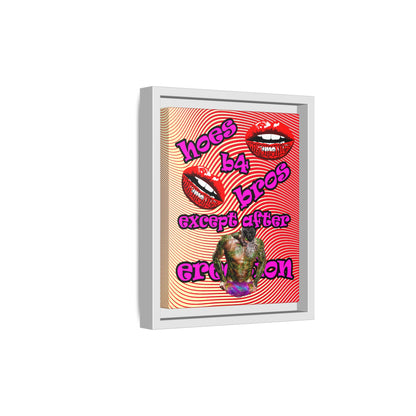 hoes b4 bros - framed canvas art (yellow-orange wave)