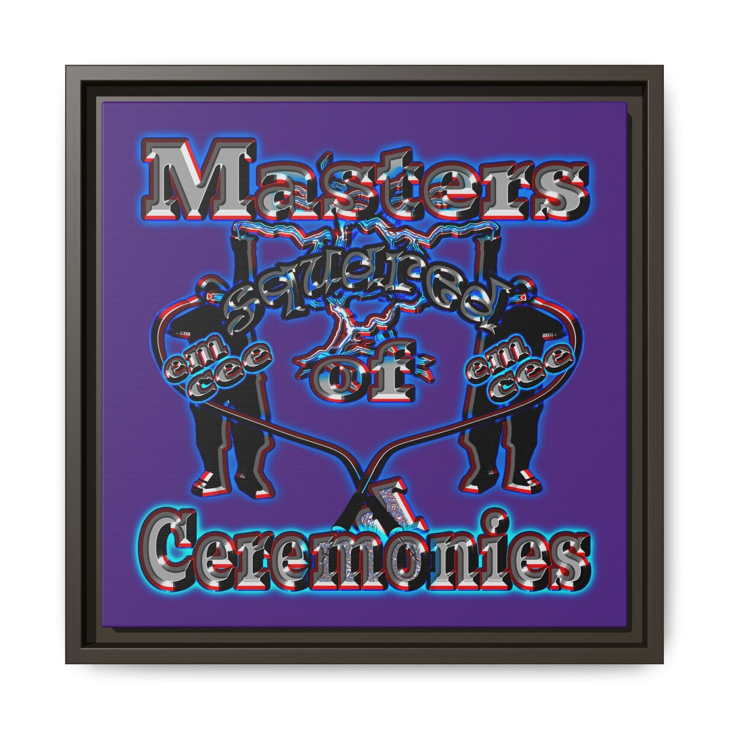 em cee squared - framed canvas art (purple)
