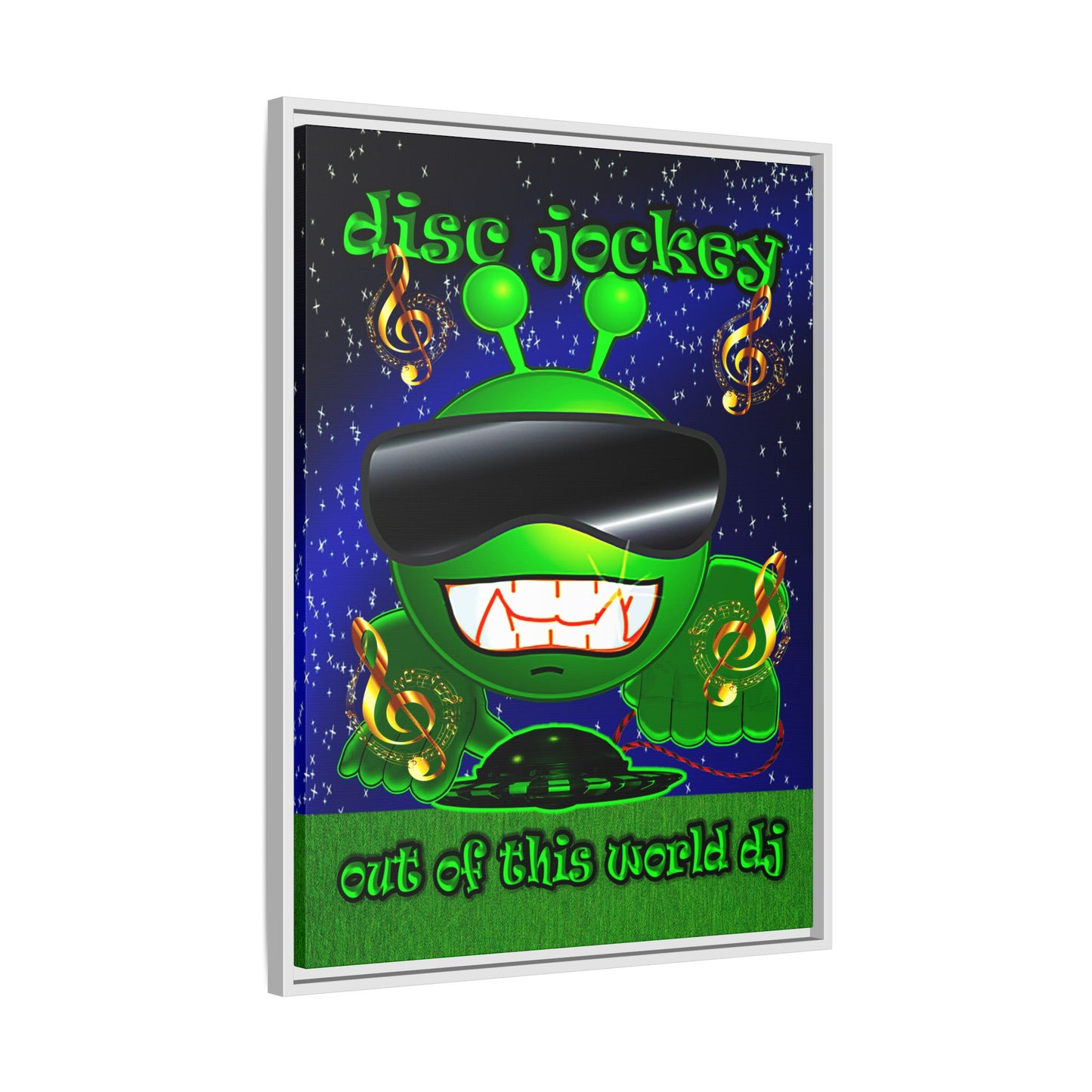 disc jockey - framed canvas art ('snoops' background)