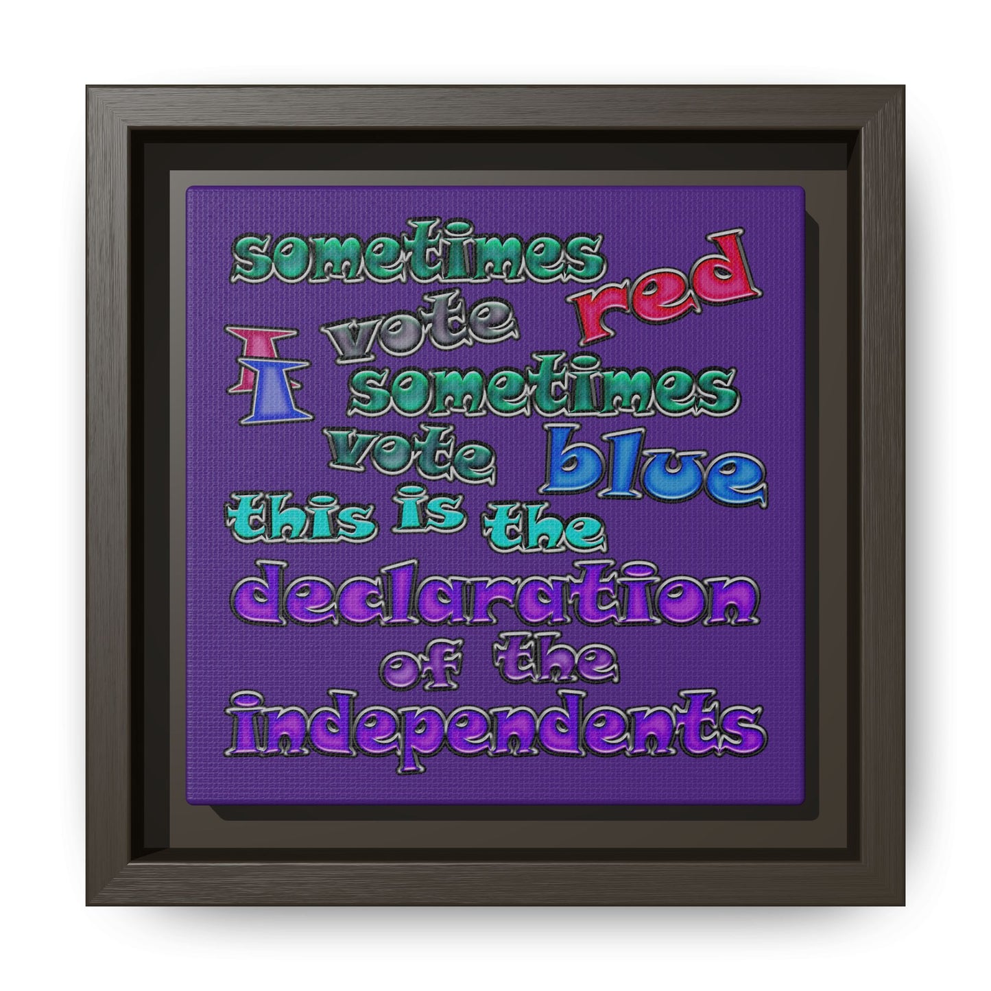 declaration of the independents - framed canvas art (purple)