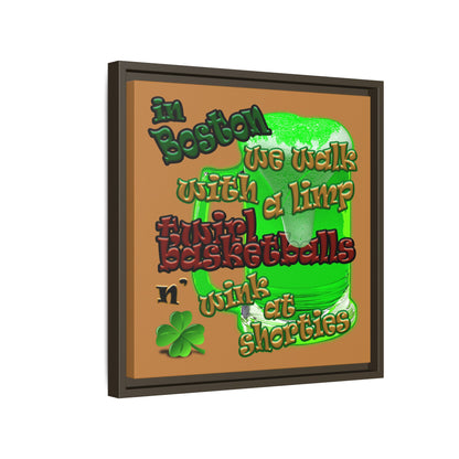 celtics logo - framed canvas art (light brown)