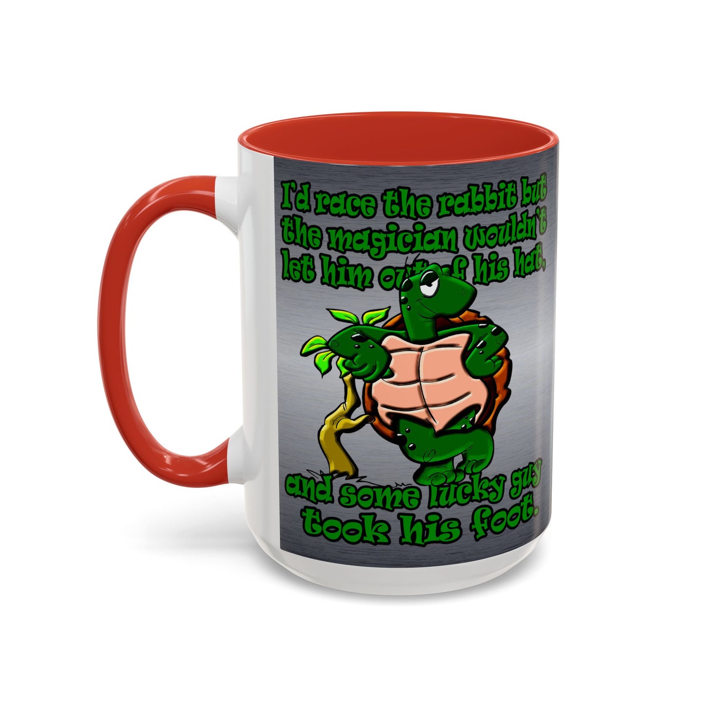 turtle race - Accent Mug (brushed nickel)