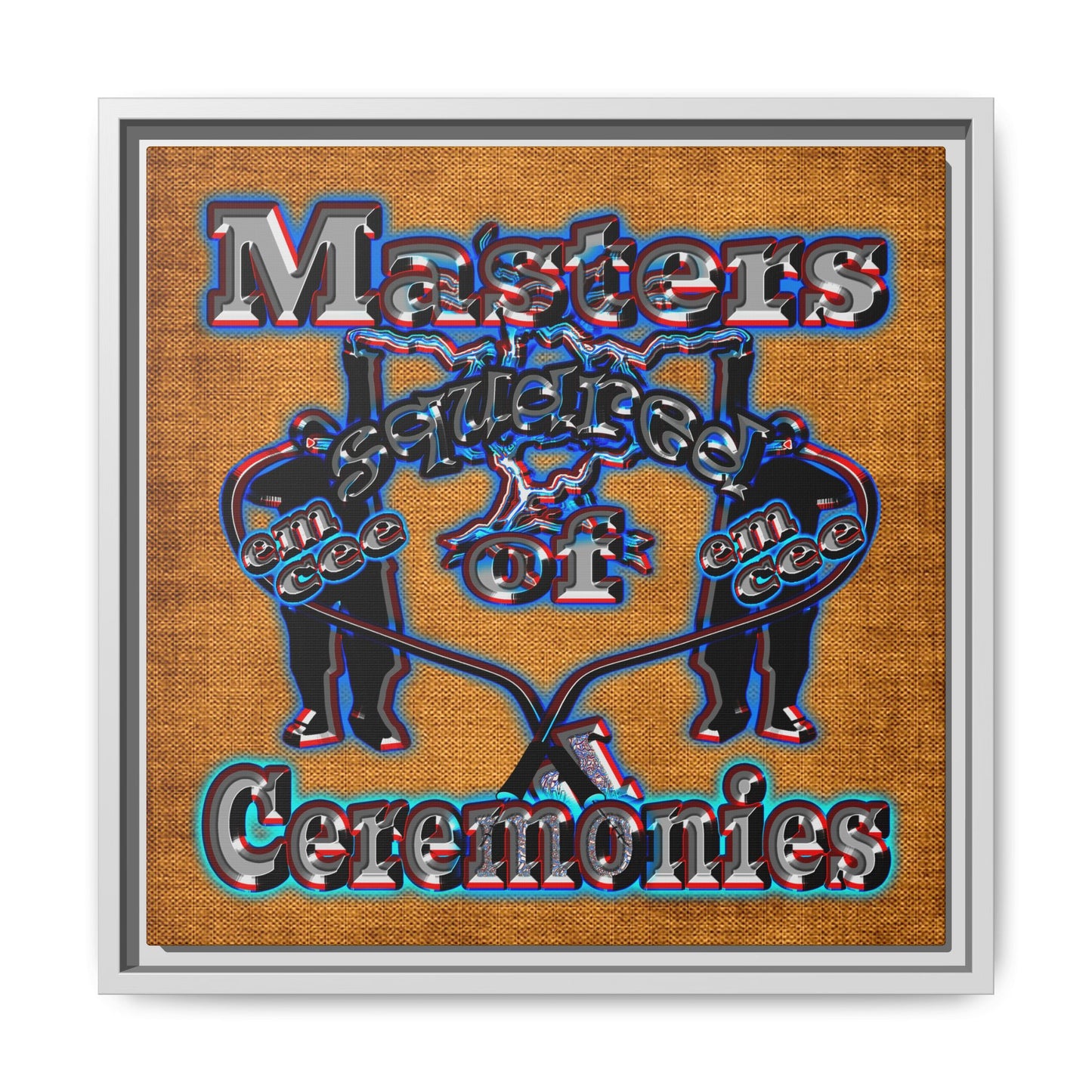 em cee squared - framed canvas art (brown papyrus)
