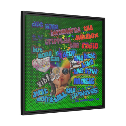 drop the beat - framed canvas art (logo green)