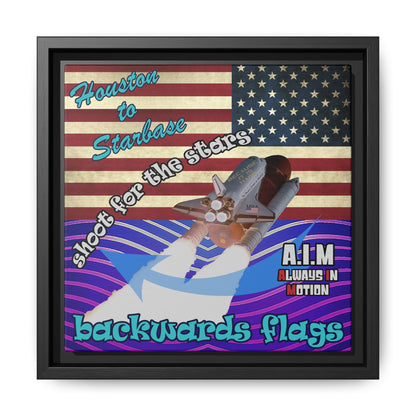 shoot for the stars - framed canvas art (purple wave)