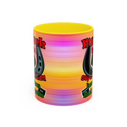 my luck - Accent Mug (color blur)