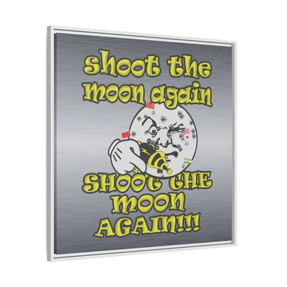 shoot the moon again - framed canvas art (brushed nickel)