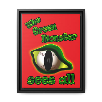 green monster - framed canvas art (red)